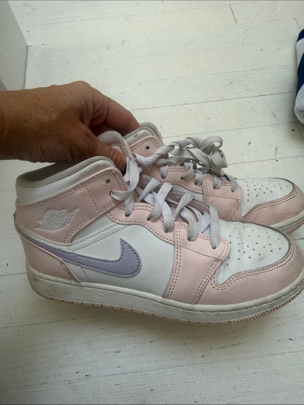 Nike Kids Mid-Top Sneakers in Pink, White & Lilac